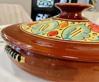 Pot de Tajine rond coloré peint à la main, grand service émaillé à la main, marmite sans plomb, marmites de cuisine marocaines faites à la main