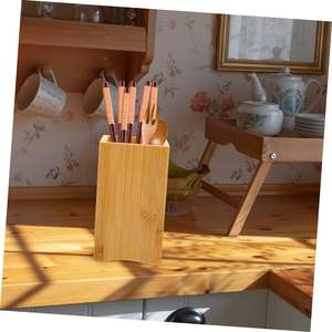 Ustensiles de cuisine essentiels pour le nouvel appartement Organisateur en bois pour comptoir porte-ustensiles de cuisine - Product Image 6