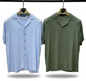 Modern <b>Floral</b> <b>Mens</b> Short Sleeve <b>Shirt</b> V-neck Relaxed Fit Lightweight Satin Fabric Stylish Summer Casual Wear Holiday Outfit - Product Image 2