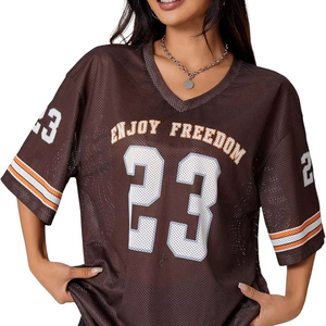 Kadın ekip boyun ekran baskı Streetwear Boxy Fit Mesh jersey Polyester Mesh Tops erkekler kuru-fit t Shirt özel baskı - Product Image 1