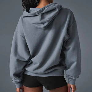 Sudadera con Capucha Larga para Mujer, Personalizada, 100% Algodón, Cortavientos, Transpirable, Cuello Alto, Informal, para Gimnasio, Primavera y Otoño - Product Image 6