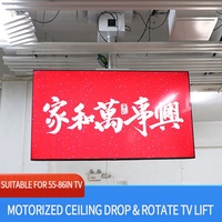 Support de télévision motorisé à plafond JGST, pivotant et inclinable, capacité 86 pouces, inclinaison 15°, télécommande, acier laminé à froid, alliage d'aluminium