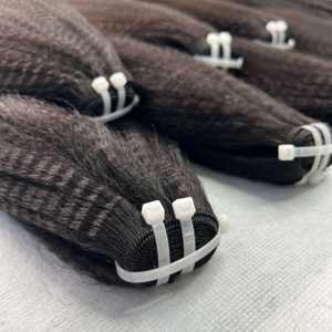 <b>Kinky</b> Straight Raw Unprocessed Virgin <b>Hair</b> Yaki Straight Bundles <b>Hair</b> <b>Extensions</b> Natural Human <b>Hair</b> - Product Image 1
