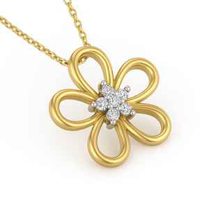 Colgante unisex de oro amarillo sólido de 14K bellamente diseñado con regalo de boda chapado en rodio de diamante - Product Image 2