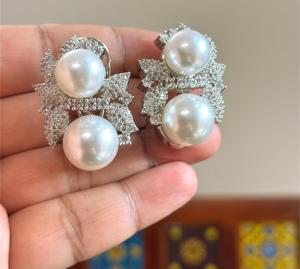 Atractivos Pendientes Modernos de Plata de Ley con Incrustaciones de Circonitas Cúbicas, de la Mejor Calidad, para Bodas y Fiestas, para Mujeres y Niñas - Product Image 1