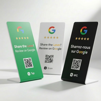 Support de Table Personnalisé Intelligent Pour Réseaux Sociaux Avec Code QR Droit, Standee NFC en PVC Vierge, Support NFC de Table Personnalisé pour Avis Google