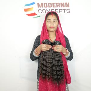 Pas cher brut non transformé Traitement chimique Aucun cheveux humains vente en gros vierge naturel fournisseur trame ondulée Bundle Extensions de cheveux humains - Product Image 4