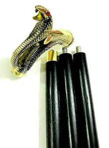 Brass Cobra Snake Handle Designer Wooden Walking Stick Vintage Cane Wooden Walking Stick - Product Image 2