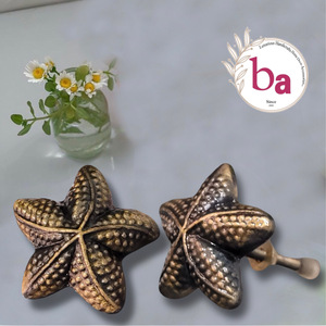 Armoires de luxe européennes en fonte d'étoiles de mer en métal Boutons de tiroir d'armoire Poignées 38-40mm Installation facile Tiroirs de panier - Product Image 1