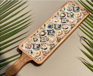 Plateau de service portable en bois, fabriqué avec soin, finition émaillée, écologique, grande capacité, alliant charme rustique et élégance moderne - Product Image 1