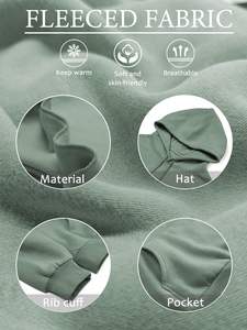 Custom Cotton Fleece blank heavywaight over size Hoodies and Joggers Set Sudaderas con capucha de las mujeres de punto - Product Image 6