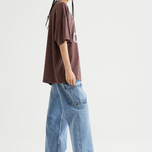 Nuevas camisetas y tops informales para mujer 100% algodón orgánico liso colorido diseño personalizado logotipo impreso marca - Product Image 3