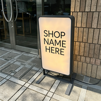 Boîte à lumière LED double face autoportante, support métallique personnalisé, enseigne lumineuse pour vitrine, publicité commerciale