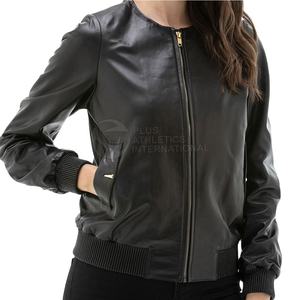 Veste en cuir pour femme de qualité supérieure, logo personnalisé, best-seller, vestes en cuir pour femmes pour l'extérieur, fabriquées au Pakistan - Product Image 1
