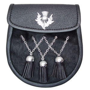 Cuir écossais et crin de cheval Sporrans Kilt en cuir véritable gaufré Sporrans Poil de cheval traditionnel à bas prix Sporrans - Product Image 2