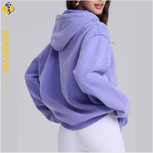 Breathable Fleece hoodies men OEM Sweatshirt Pullover Acid <b>Wash</b> Anti Pilling Quick Dry Custom Embroidered RTS - Product Image 4