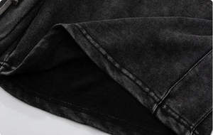 กางเกงขาสั้นผ้าเฟรนช์เทอร์รี่ผู้ชายสไตล์สตรีทผ้าฝ้าย100% ซีดจางระบายเหงื่อเอวยางยืดระบายอากาศได้ดี - Product Image 6