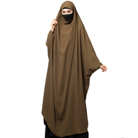 Gaun Abaya Maxi Formal Sutra 100% Islami Alami Ramah Lingkungan Bahan Chiffon Lurus Sederhana untuk Wanita Dewasa Grosir Tradisional Arab
