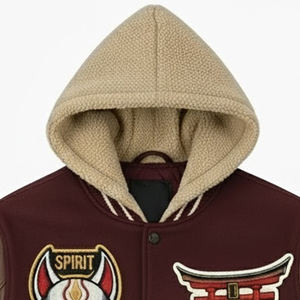 Chaqueta Varsity con Capucha y Bordado Personalizado en Satén para Hombre, Chaquetas Varsity de Invierno al por Mayor para Hombre - Product Image 4