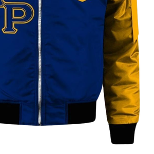 Veste bomber en satin SGRho Sigma Gamma Rho bleu royal or grec 1922 vêtements pour femmes de la sororité - Product Image 4