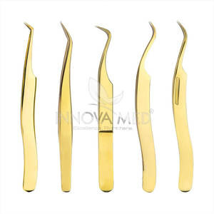 Pinces à cils professionnelles en acier inoxydable, outil d'application de précision pour extensions de cils, extensions de cils écologiques - Product Image 1