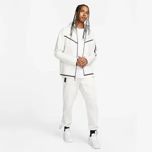 Ensemble de survêtements de sport pour hommes, taille plus, coupe ajustée, en tissu technique polaire, pour la salle de sport et l'entraînement, disponible en gros - Product Image 3