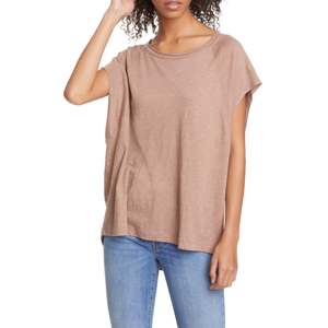 T-shirt Halo Marrone da Donna Free People, Taglia M, 100% Cotone Traspirante, Top Decorato con Motivi Floreali, Stile Corto e Aderente - Product Image 1