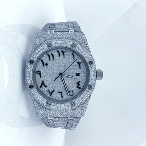 นาฬิกาเคลื่อนไหวอัตโนมัติทำจากสแตนเลสสำหรับผู้ชายทรงฮิปฮอปประดับเพชรเม็ดเล็กทรงเพชร - Product Image 1