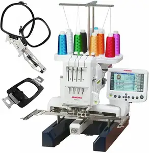 Instant Discount Janome MB-4Se Four Needle Embroidery Machine with Hat Hoop, Lettering Hoops, Embroidery Designs