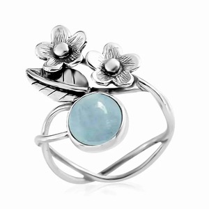 Bague en argent sterling faite à la main au design floral artisanal pour le printemps ou les mariages et anniversaires au meilleur prix - Product Image 2