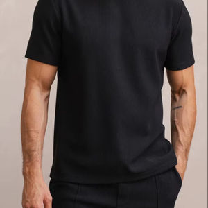 T-shirt pour homme 100% coton tricoté, coupe ajustée, manches courtes, respirant, fabricant sur mesure, marque privée, fournisseur OEM, usine d'exportation - Product Image 1