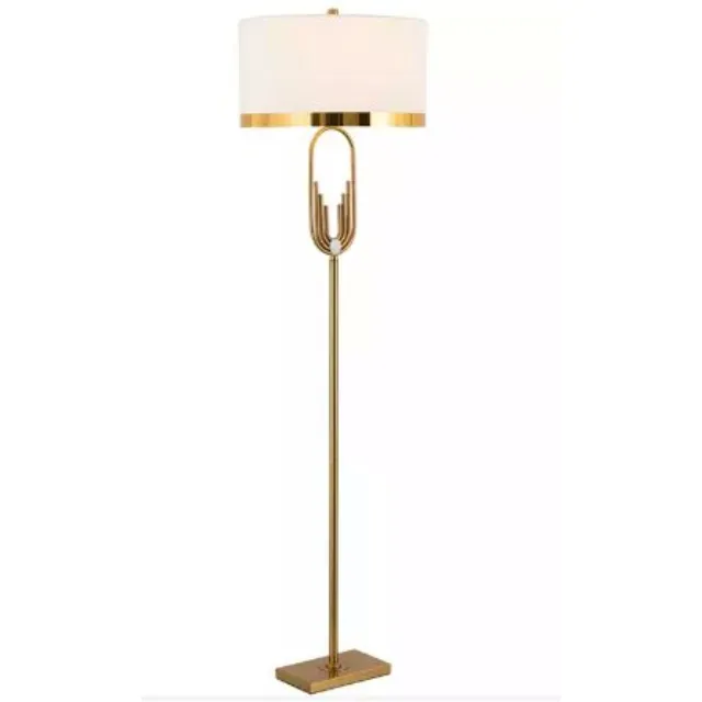 Good Quality Modern Luxury Faceted Corner Floor Lamp for Hotel Home Living Room Decoration Floor Light with White Lampshade