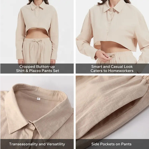 Grande demande Logo personnalisé imprimé 100% coton uni couleur unie femmes ensemble femmes ensembles décontractés pour l'hiver - Product Image 3