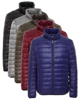 Veste matelassée légère pour homme, multicolores, col montant, alternative au duvet, vêtements d'extérieur, fabricant OEM, usine, logo personnalisé