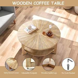 Table basse ronde moderne, table centrale élégante pour salon et salle de séjour - Product Image 6