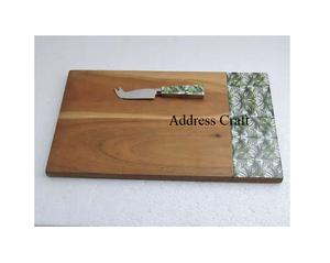 Tabla de cortar queso de madera de Acacia y herramienta de corte, tabla de desayuno personalizada, tabla de charcutería de madera, plato de queso - Product Image 1