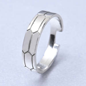NOVAMART Fine 925 Sterling <b>Silver</b> Hexagon Band <b>Ring</b> Rhodium Plated Fine Jewelry with Bezel Setting Gemstone Wholesale Export - Product Image 2