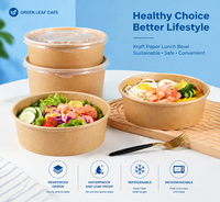 Bol à déjeuner brun imprimé sur mesure, fabriqué avec des matériaux de qualité alimentaire, bol jetable étanche pour mélanger les salades et servir les aliments
