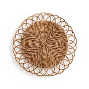 Assiettes en rotin naturel uniques, sets de table en rotin ronds pour table à manger, décoration de table de mariage, faits à la main - Product Image 4