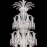 Grand lustre européen à 73 lumières en cristal Asfour pour musée, hôtel, hall d'entrée, foyer, éclairage Baccarat
