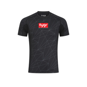 <b>Mens</b> <b>Rash</b> <b>Guards</b> Constructed Four-Way Stretch Material to Ensure Full Range of Motion Muscle Compression and Ergonomic fitness - Product Image 1