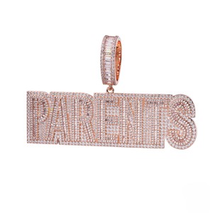 Fábrica inicial Iced Out Hip Hop joyería 14KT oro laboratorio cultivado diamantes nombre personalizado Hip Hop letra colgante para mujeres - Product Image 2