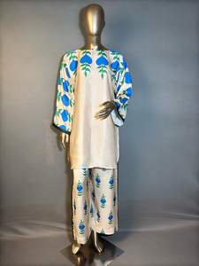 Punjabi ชุดสั้นสีขาวสำหรับฤดูร้อน kameez pallazzo ชุดผ้าไหมสไตล์ปากีสถานแขนยาวจาก Sharara อินเดียขายส่ง farshi shalwar - Product Image 5