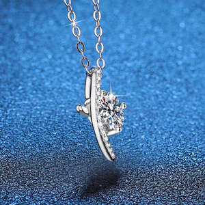 Collar de Plata de Ley S925 de Estilo Clásico para Mujer, con Colgante de Moissanita Multicolor de Lujo Ligero, Joyas de Perlas Negras, Regalo - Product Image 2