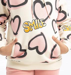 French Terry Fleece Niños Niñas Sudaderas Allover Patrón Imprimir Invierno Grueso Gran tamaño Moda Sublimación Niños Con Capucha Transpirable - Product Image 3