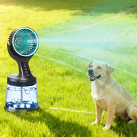 Ventilateur de refroidissement pour camping extérieur avec pulvérisation de brume, réservoir d'eau de 2,8 L, batterie rechargeable de 4000 mAh, buse haute pression, oscillation automatique et lumière RGB