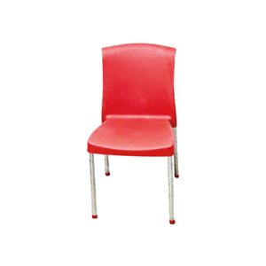Red <b>Plastic</b> <b>Chair</b> with Metal Legs Minimalist Design for School Use Durable Construction - Product Image 2