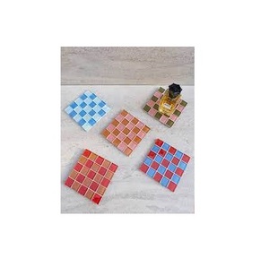 Posavasos de piedra de mosaico promocional y posavasos de tamaño personalizado/posavasos a granel de mármol blanco utensilios de cocina y restaurantes - Product Image 2