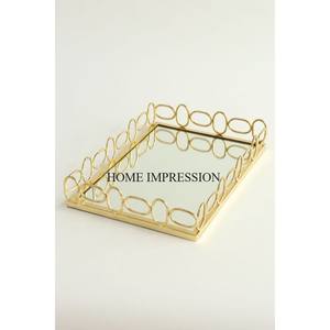 Recién llegado, forma rectangular, Marco chapado en oro HECHO DE Metal de primera calidad con base de espejo y suministro de mango de diseñador de lujo único - Product Image 4