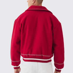 Veste de baseball imperméable brodée, veste de baseball d'hiver à manches en toile, veste de baseball tendance pour le collège - Product Image 4